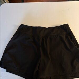 90 Degree By Reflex Jet Black Athletic Shorts